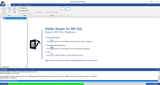 Stellar Repair for MS SQL screenshot